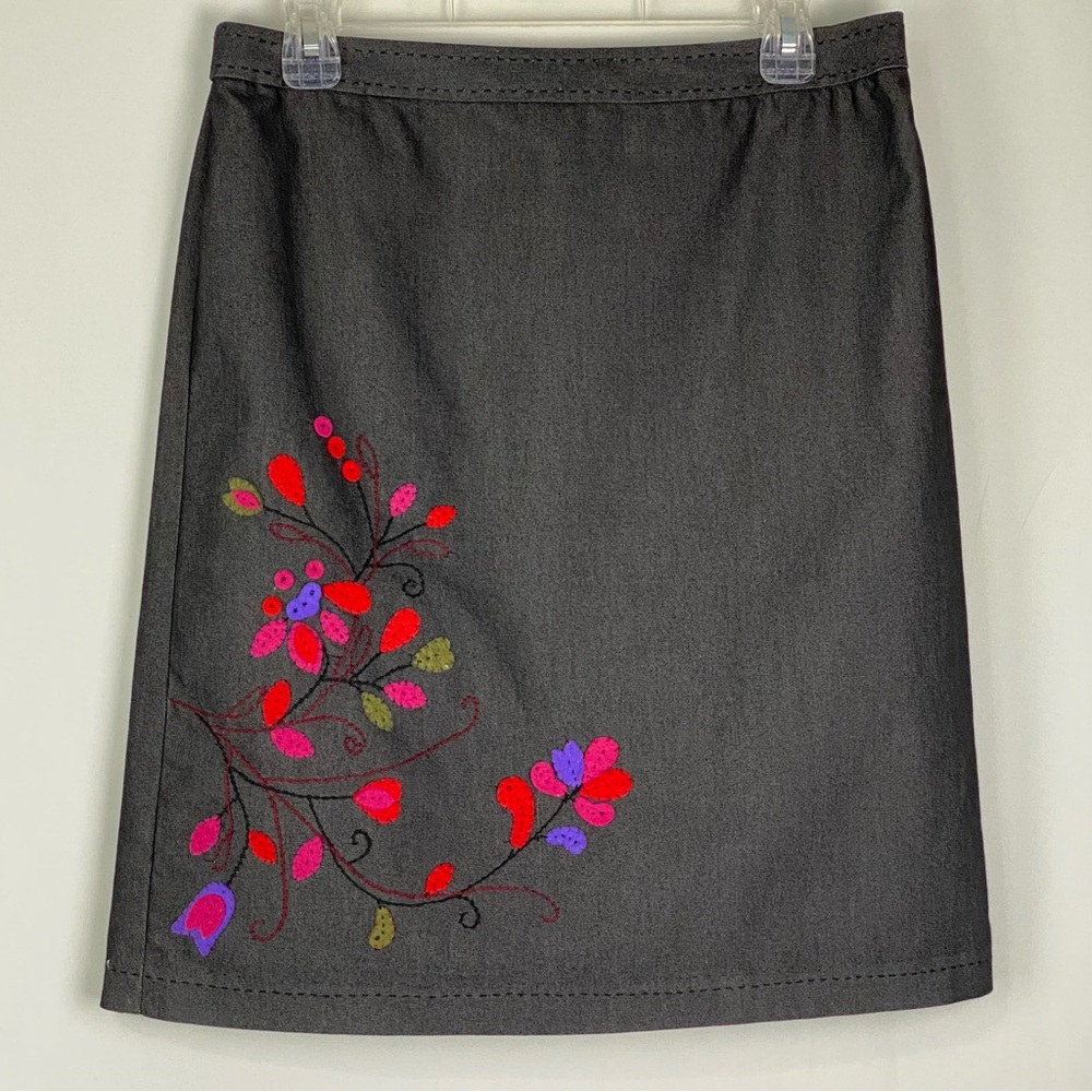 Sigrid Olsen Sport Embroidered Applique Skirt Size 10